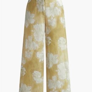 Commense Romance Floral Printed Straight Pants – Size Small – Apricot